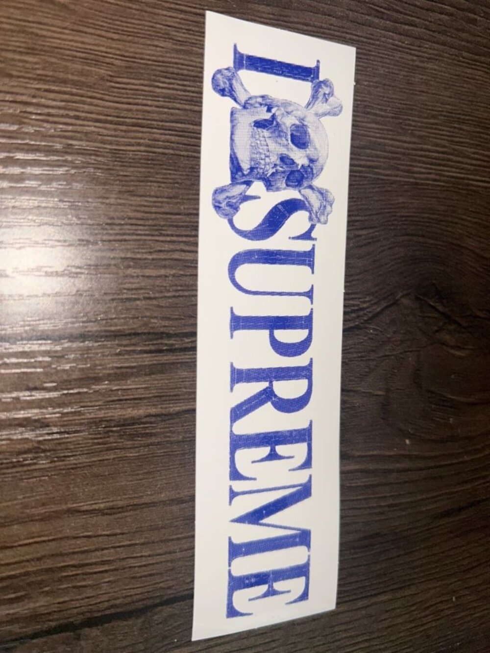 Supreme I Skull Supreme Sticker Blue / White Brand New
